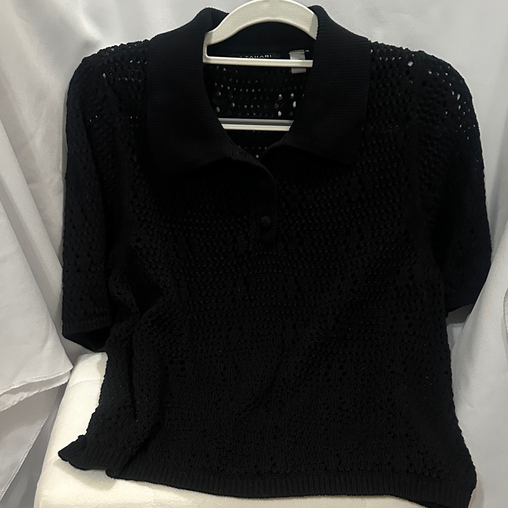 T Tahari Black Knit Sweater